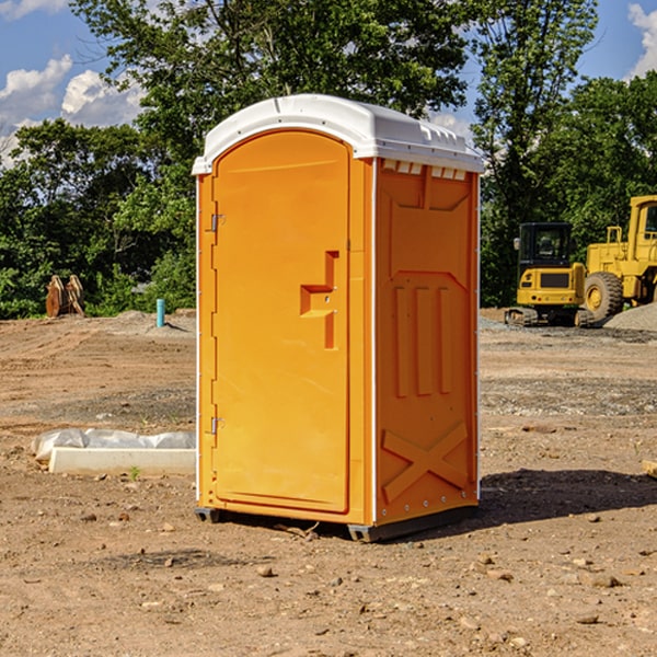 how often are the porta potties cleaned and serviced during a rental period in Goehner NE